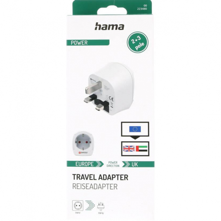 HAMA Traveladapter EU-UK