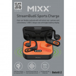 MIXX Headphone Sports Charge In-Ear Hook TWS Black/Orange