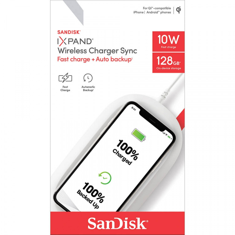SanDisk iXpand 128GB Wireless charger sync