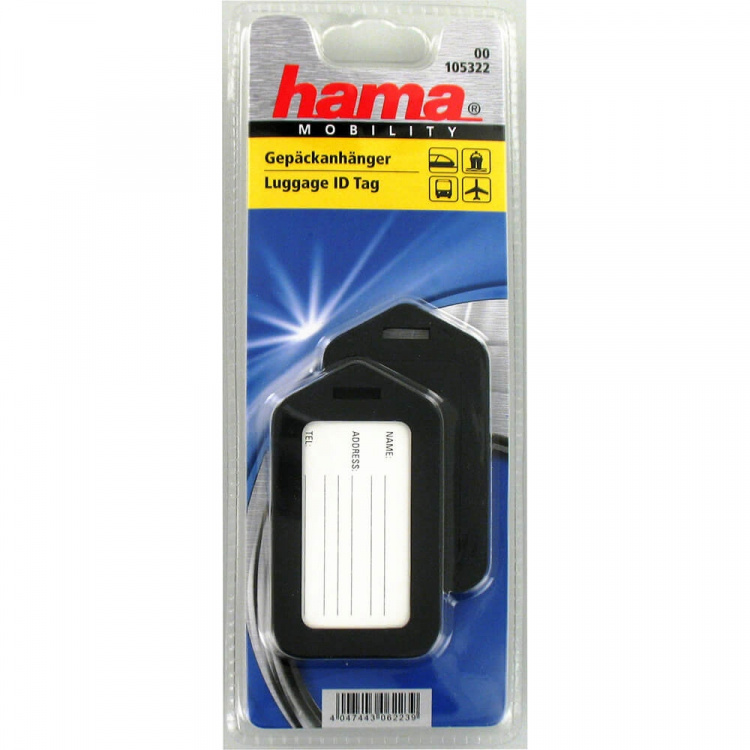 HAMA Luggage Tag 2-pack Black
