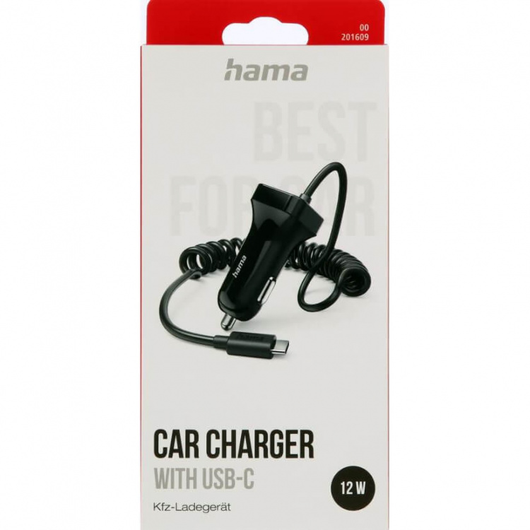 HAMA Car Charger USB-C 12W Black
