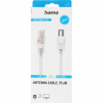 HAMA Cable Antenna 75dB Coax Plug to RJ45 Plug White 2.5m