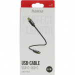 HAMA Charging Cable USB-C to USB-C 0.2m Black