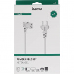 Hama Power Cable Angled 3-pole White 5.0m