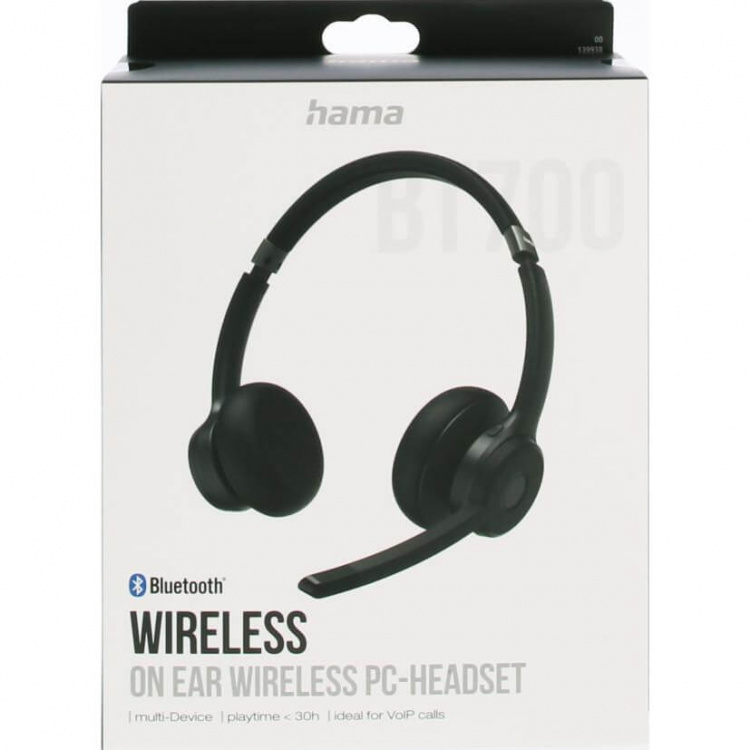 HAMA Headset PC Office Stereo On-Ear BT700 Bluetooth Black HAMA Headset PC Office Stereo On-Ear BT700 Bluetooth Black