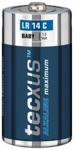 tecxus LR14/C (Baby) batteri, 2 st. blister alkaliskt manganbatteri, 1,5 V