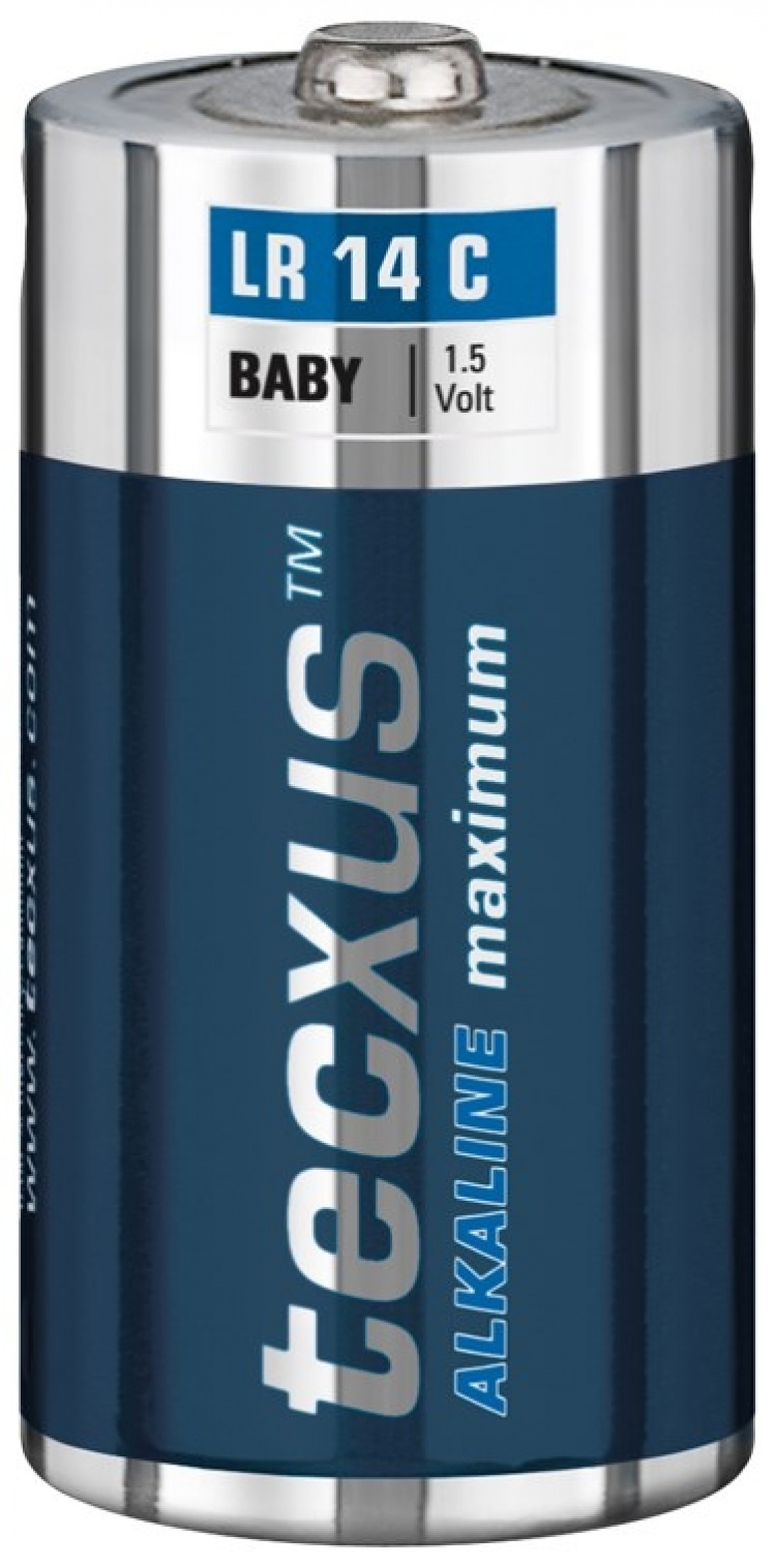 tecxus LR14/C (Baby) batteri, 2 st. blister alkaliskt manganbatteri, 1,5 V