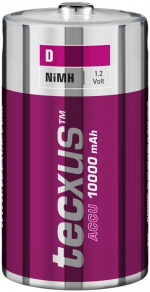 tecxus D (Mono)/HR20 laddningsbart batteri - 10000 mAh, 1 st. blister Nickel-metallhydrid batteri (NiMH), 1,2 V