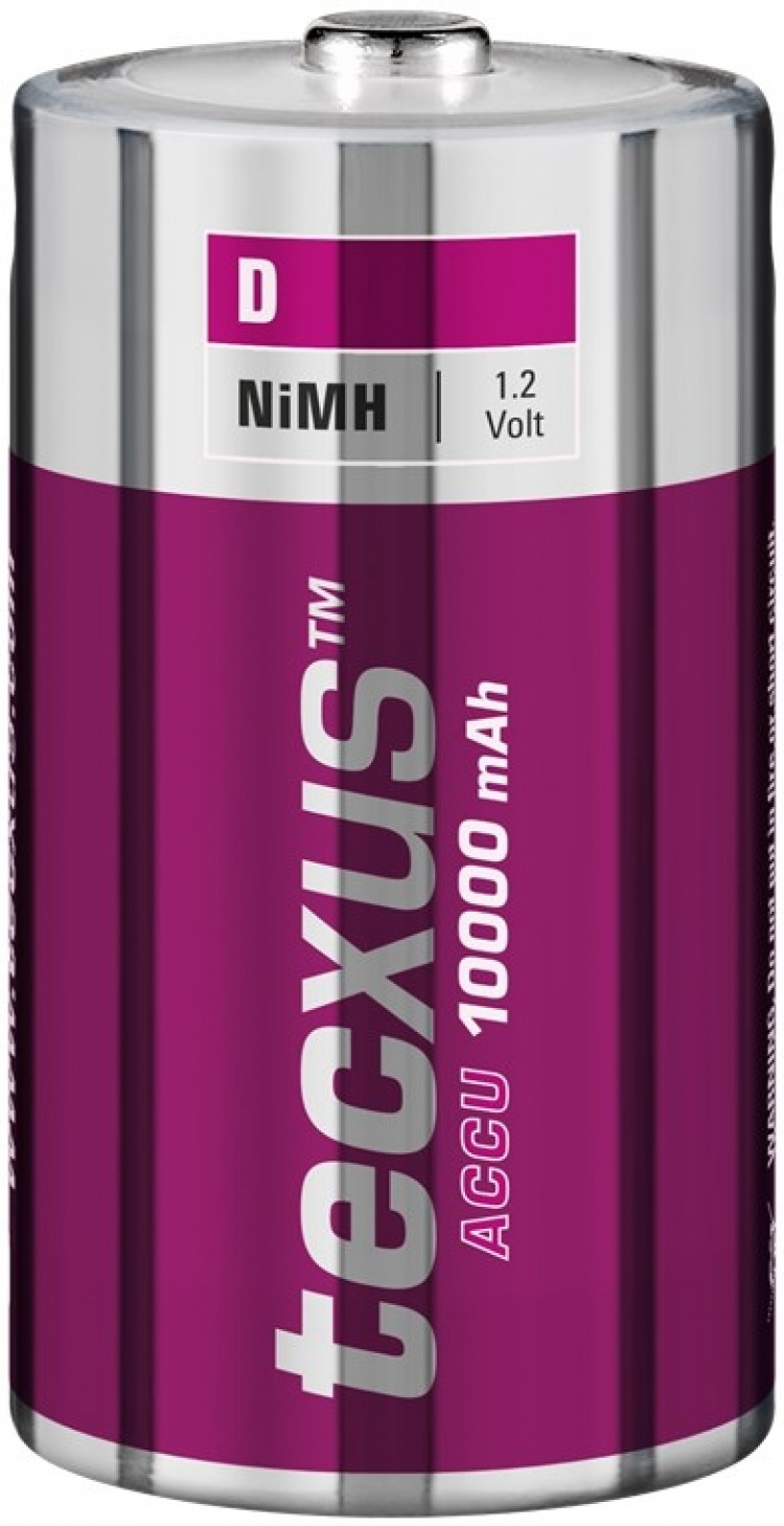 tecxus D (Mono)/HR20 laddningsbart batteri - 10000 mAh, 1 st. blister Nickel-metallhydrid batteri (NiMH), 1,2 V