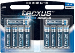 tecxus LR6/AA (Mignon) batteri, 10 st. blister alkaliskt manganbatteri, 1,5 V