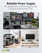 Goobay Grenuttag, 6 uttag, 5 m, svart 6x säkerhetsuttag