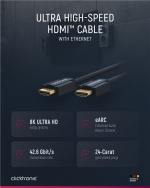 ClickTronic HDMI™-kabel med ultrahög hastighet Premiumkabel | 1x HDMI™-kontakt 1x HDMI™-kontakt | 1,0 m | UHD 8K @ 60 Hz