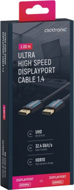 ClickTronic DisplayPort™-kabel Premiumkabel | 1x DisplayPort™-kontakt 1x DisplayPort™-kontakt | 1,0 m | UHD 8K @ 60 Hz