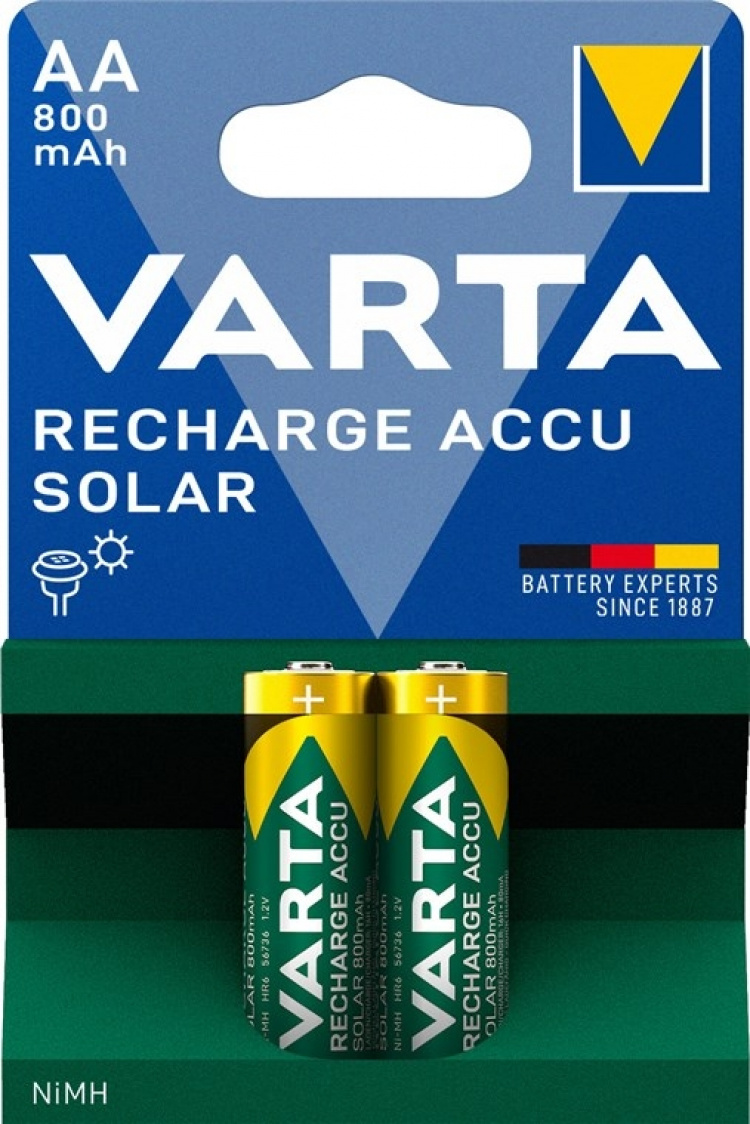 Varta AA (Mignon)/HR6 (56736) laddningsbart batteri - 800 mAh, 2 st. blister Nickel-metallhydrid batteri (NiMH), 1,2 V