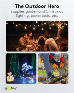 Goobay Grenuttag, 3 uttag, stänkskydd, 3 m 3 jordat grenuttag med skyddskåpor, lämpliga för utomhusbruk