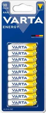 Varta LR03/AAA (Micro) (4103) batteri, 30 st. i blister alkaliskt manganbatteri, 1,5 V Varta LR03/AAA (Micro) (4103) batteri, 30 st. i blister alkaliskt manganbatteri, 1,5 V