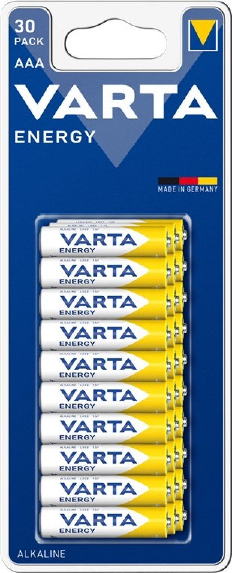 Varta LR03/AAA (Micro) (4103) batteri, 30 st. i blister alkaliskt manganbatteri, 1,5 V Varta LR03/AAA (Micro) (4103) batteri, 30 st. i blister alkaliskt manganbatteri, 1,5 V
