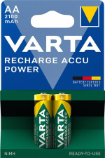 Varta AA (Mignon)/HR6 (56706) laddningsbart batteri - 2100 mAh, 2 st. blister Låg självurladdning NiMH-batteri (Ready-to-Use), 1,2 V