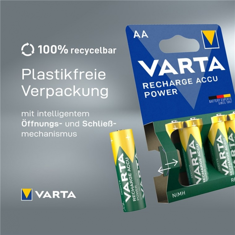 Varta AA (Mignon)/HR6 (56706) laddningsbart batteri - 2100 mAh, 2 st. blister Låg självurladdning NiMH-batteri (Ready-to-Use), 1,2 V
