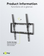 Goobay TV-väggfäste Basic TILT (M) för TV-apparater från 32 till 55 tum (81-140 cm), lutbar upp till 35 kg