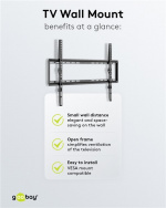 Goobay TV-väggfäste Basic FIXED (L) för TV-apparater från 37 till 70 tum (94-178 cm) upp till 35 kg Goobay TV-väggfäste Basic FIXED (L) för TV-apparater från 37 till 70 tum (94-178 cm) upp till 35 kg