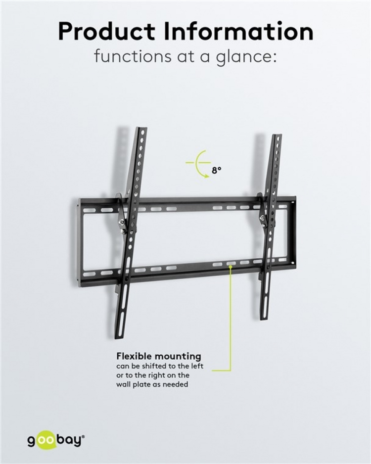 Goobay TV-väggfäste Basic TILT (L) för TV-apparater från 37 till 70 tum (94-178 cm), lutbar upp till 35 kg Goobay TV-väggfäste Basic TILT (L) för TV-apparater från 37 till 70 tum (94-178 cm), lutbar upp till 35 kg