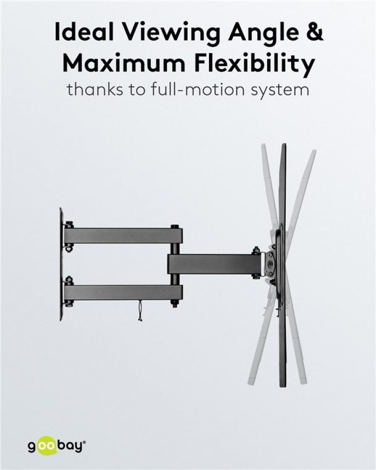 Goobay TV-väggfäste Basic FULLMOTION (M) för TV-apparater från 32 till 55 tum (81-140 cm), helt mobil (vridbart och lutat) upp till 35 kg
