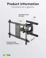 Goobay TV-väggfäste Pro FULLMOTION (XL) för TV-apparater från 43 till 100 tum (109-254 cm), helt mobilt (vridbart och lutat) upp till 60 kg Goobay TV-väggfäste Pro FULLMOTION (XL) för TV-apparater från 43 till 100 tum (109-254 cm), helt mobilt (vridbart och lutat) upp till 60 kg
