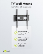 Goobay TV-väggfäste Pro FIXED (M) för TV-apparater från 32 till 55 tum (81-140 cm) (upp till 50 kg)