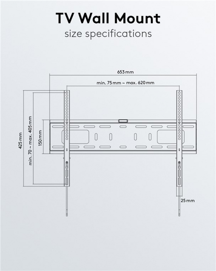 Goobay TV-väggfäste Pro FIXED (L) för TV-apparater från 37 till 70 tum (94-178 cm) upp till 50 kg