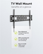 Goobay TV-väggfäste Pro FIXED (L) för TV-apparater från 37 till 70 tum (94-178 cm) upp till 50 kg