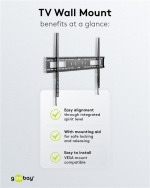 Goobay TV-väggfäste Pro FIXED (XL) för tv-apparater från 43 till 100 tum (109-254 cm) till 75 kg Goobay TV-väggfäste Pro FIXED (XL) för tv-apparater från 43 till 100 tum (109-254 cm) till 75 kg