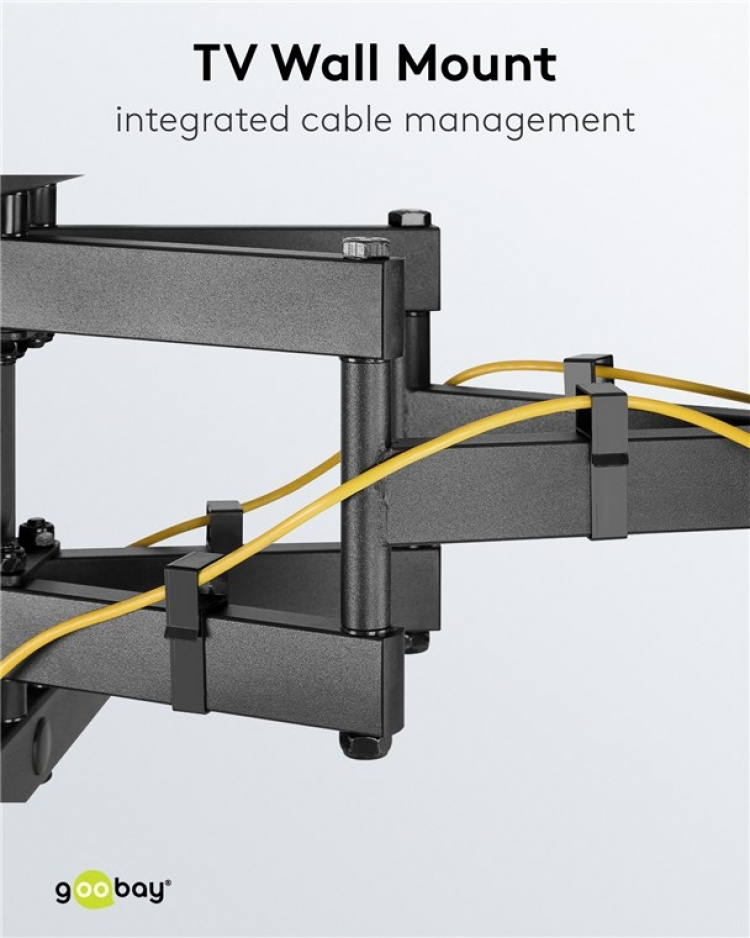 Goobay TV-väggfäste Pro FULLMOTION (L) för TV-apparater från 37 till 70 tum (94-178 cm), helt mobil (vridbart och lutat) upp till 60 kg