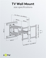 Goobay TV-väggfäste Pro FULLMOTION (L) wide Range för TV-apparater från 37 till 70 tum (94-178 cm), helt mobil (svängbar och lutande) upp till 70 kg