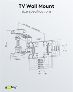 Goobay TV-väggfäste OLED FULLMOTION (L) speciellt för OLED-TV-apparater från 37 till 70 tum (94-178 cm), helt rörliga (vridbart och lutat) upp till 30 kg
