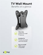 Goobay TV-väggfäste Basic FIXED (storlek S) för TV-apparater och monitorer mellan 23 och 42 tum (58-107 cm) upp till 25 kg Goobay TV-väggfäste Basic FIXED (storlek S) för TV-apparater och monitorer mellan 23 och 42 tum (58-107 cm) upp till 25 kg