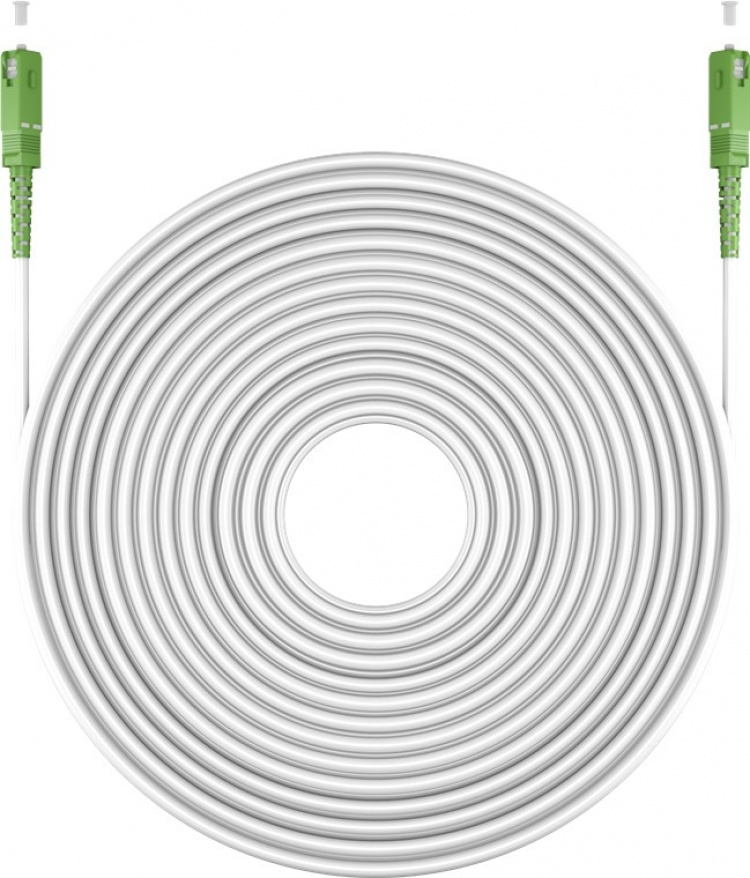 Goobay Fiberoptisk kabel (FTTH), Singlemode (OS2) White, vit (Simplex), 25 m plugg SC-APC (8°) > plugg SC-APC (8°), halogenfri kabelhölje (LSZH)