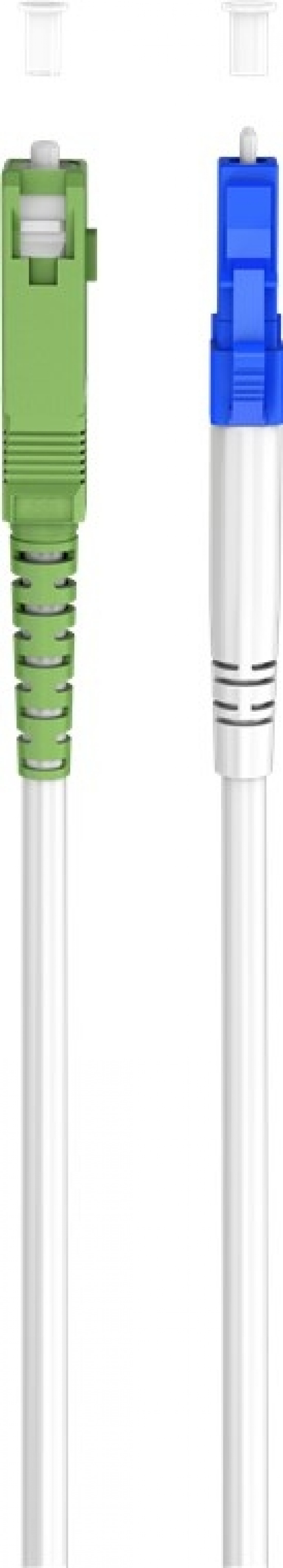 Goobay Fiberoptisk kabel (FTTH), Singlemode (OS2) White, vit (Simplex), 5 m plugg SC-APC (8°) > LC plugg (UPC), halogenfri kabelhölje (LSZH) Goobay Fiberoptisk kabel (FTTH), Singlemode (OS2) White, vit (Simplex), 5 m plugg SC-APC (8°) > LC plugg (UPC), halogenfri kabelhölje (LSZH)