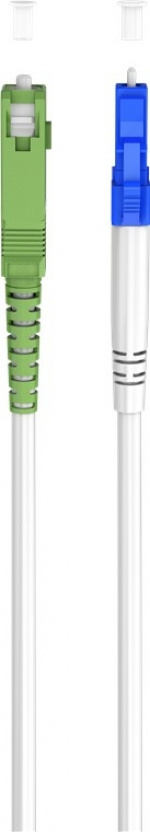 Goobay Fiberoptisk kabel (FTTH), Singlemode (OS2) White, vit (Simplex), 25 m plugg SC-APC (8°) > LC plugg (UPC), halogenfri kabelhölje (LSZH)