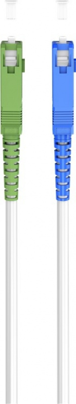 Goobay Fiberoptisk kabel (FTTH), Singlemode (OS2) White, vit (Simplex), 1 m plugg SC-APC (8°) > SC plugg (UPC), halogenfri kabelhölje (LSZH)