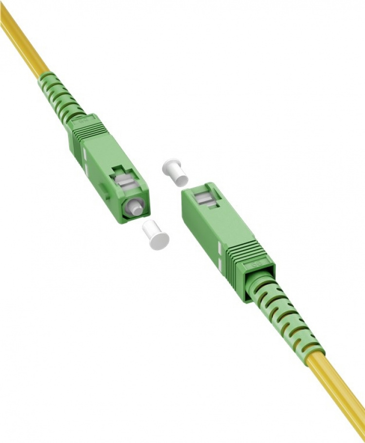 Goobay Fiberoptisk kabel (FTTH), Singlemode (OS2) Yellow, gul (Simplex), 1 m plugg SC-APC (8°) > plugg SC-APC (8°), halogenfri kabelhölje (LSZH)