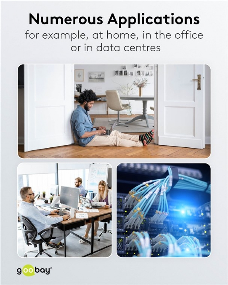 Goobay Fiberoptisk kabel (FTTH), Singlemode (OS2) Yellow, gul (Simplex), 15 m plugg SC-APC (8°) > SC plugg (UPC), halogenfri kabelhölje (LSZH)