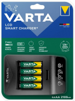 Varta LCD Smart Charger+ (typ 57684) inkl. 4x AA 2100 mAh laddar upp till 4x AA-batterier eller AAA-batterier (NiMH) samtidigt