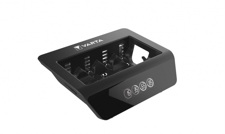 Varta LCD Universal Charger+ (typ 57688) laddar 1x 9 V-batteri eller upp till 4x AA-batterier, AAA-batterier, C- eller D-batterier (NiMH) samtidigt