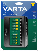 Varta LCD Multi Charger+ (typ 57681) laddar upp till 8x AA- eller AAA-batterier (NiMH) samtidigt