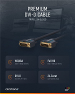 ClickTronic DVI-kabel Premiumkabel | 1x DVI-kontakt 1x DVI-kontakt | 2,0 m | WQXGA @ 60 Hz