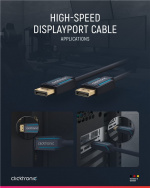 ClickTronic DisplayPort™-kabel Premiumkabel | 1x DisplayPort™-kontakt 1x DisplayPort™-kontakt | 3,0 m | UHD 4K @ 60 Hz