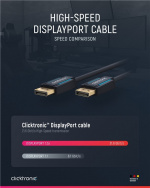 ClickTronic DisplayPort™-kaapeli Premium-kaapeli | 1x DisplayPort™-liitin 1x DisplayPort™-liitin | 5,0 m | UHD 4K @ 60 Hz ClickTronic DisplayPort™-kaapeli Premium-kaapeli | 1x DisplayPort™-liitin 1x DisplayPort™-liitin | 5,0 m | UHD 4K @ 60 Hz