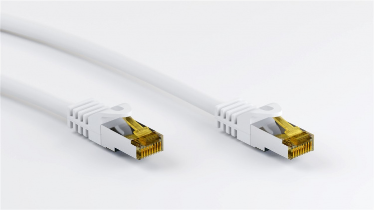 Goobay RJ45 patchkabel S/FTP (PiMF), 500 MHz, med CAT 7 råkabel, vit, 5 m LSZH halogenfri kabelhölje, koppar, RJ45-kontakt (CAT 6A) Goobay RJ45 patchkabel S/FTP (PiMF), 500 MHz, med CAT 7 råkabel, vit, 5 m LSZH halogenfri kabelhölje, koppar, RJ45-kontakt (CAT 6A)