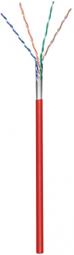 Goobay CAT 5e Nätverkskabel, F/UTP, 100 m, röd Kopparklädd aluminiumledare (CCA), AWG 26/7 (stranded), PVC-kabelhölje Goobay CAT 5e Nätverkskabel, F/UTP, 100 m, röd Kopparklädd aluminiumledare (CCA), AWG 26/7 (stranded), PVC-kabelhölje
